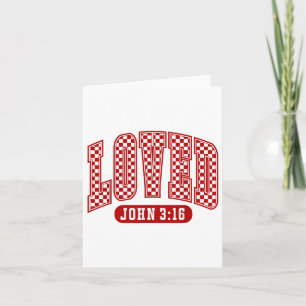 Cartes Saint-Valentin chrétiennes à carreaux rétro