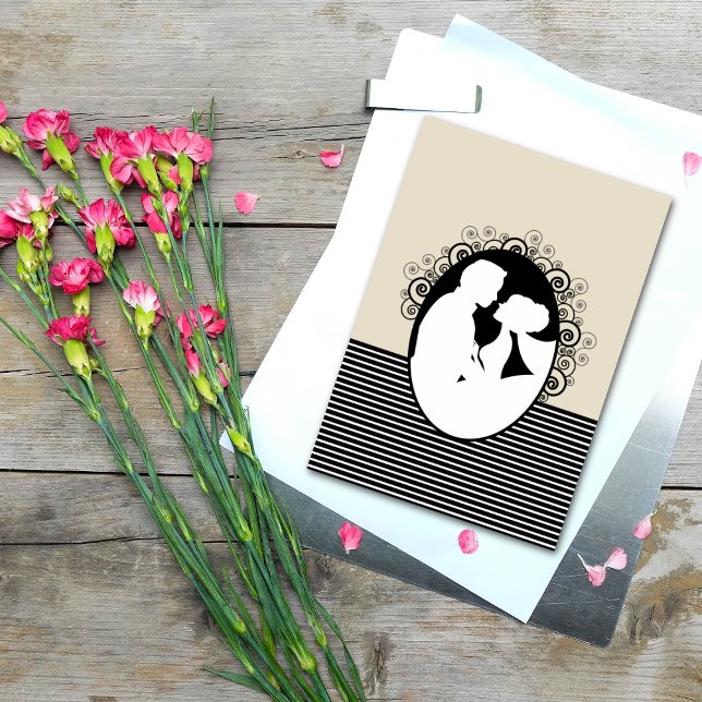 Cartes 'Save the Date' avec silhouettes de mariés (Créateur téléchargé)