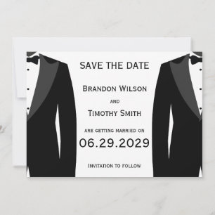 Cartes 'Save The Date' Élégantes Blanches pour Mar