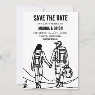 Cartes "save the date" pour mariage en camping