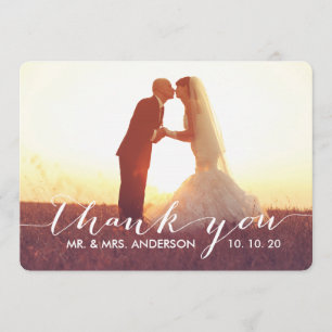 Cartes simples de Merci de mariage de manuscrit