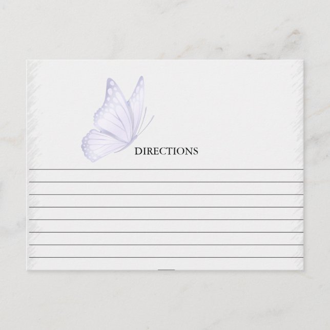 Cartes simples de recettes de papillon pourpre (Devant)