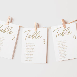 Cartes simples de tableau Mariage or