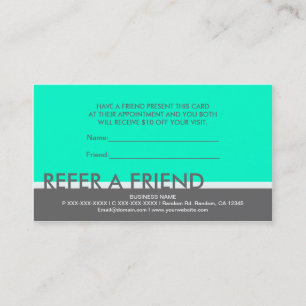 Cartes simples gris cyan pour recommander un ami