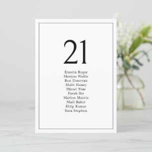 Cartes simples minimes de tableau de Mariage