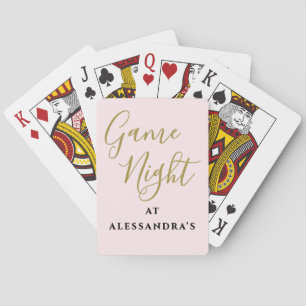 Cartes Soirée de jeu personnalisée drôle minimaliste rose