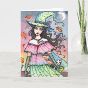 Cartes Sorcière d'Automne et 3 Chats