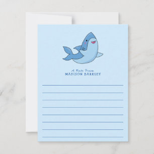 Cartes stationnaires Kawaii Plat Sharks Kid's Cute