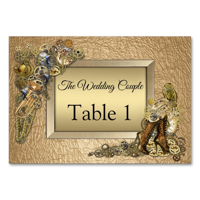 Cartes Steampunk Gold LeatherTable (Devant)