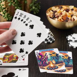 Cartes Sunset Beach Jam Session Monogramme Jeu de Match p