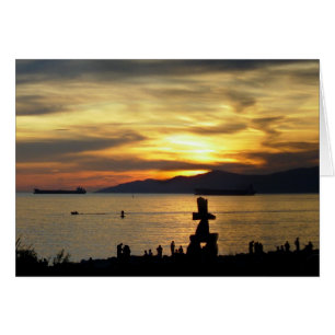 Cartes Sunset de Vancouver Inukshuk Cartes personn