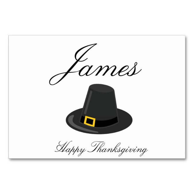 Cartes Thanksgiving Avec Casquette Pèlerin (Devant)