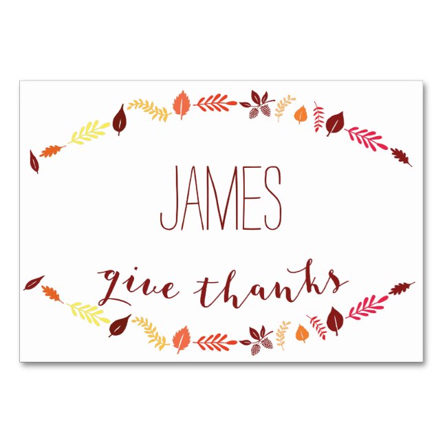 Cartes Thanksgiving Avec Feuilles Automatiques (Devant)