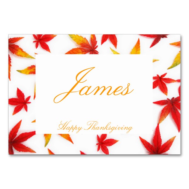 Cartes Thanksgiving Avec Feuilles Automnes (Devant)