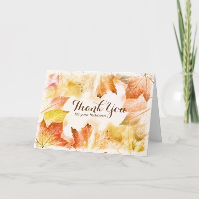 Cartes Thanksgiving Personnalisées - Feuilles Auto (Devant)