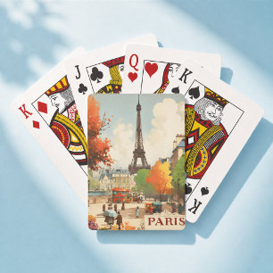 Cartes Tour de Nuit de Jeu Vintage de la Tour Eiffel de P