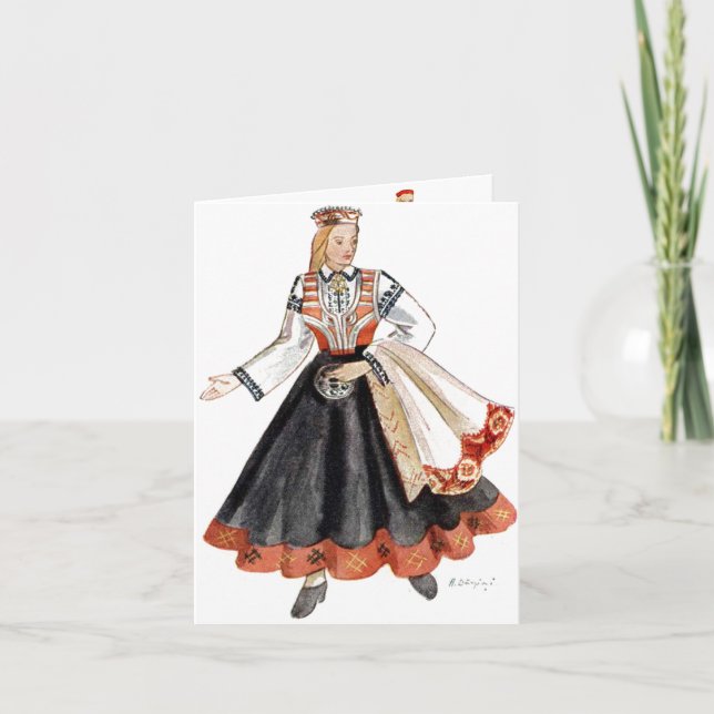 Cartes traditionnelles lettons de costume (Devant)