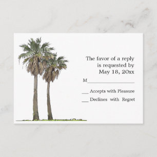 Cartes tropicales des palmiers RSVP