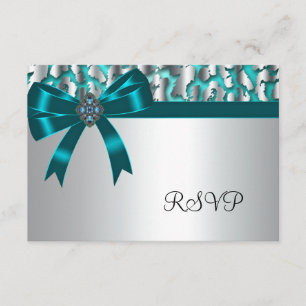 Cartes turquoise Leopard RSVP