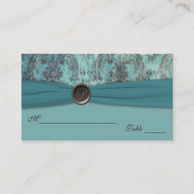 Cartes turquoises et Brown pour Damas (Devant)
