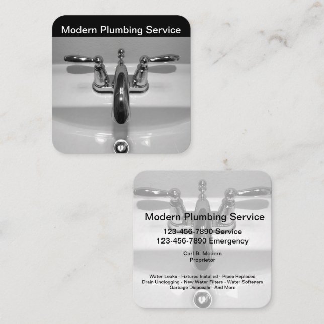 Cartes uniques de profil d'affaires de plombier (Devant / Derrière)
