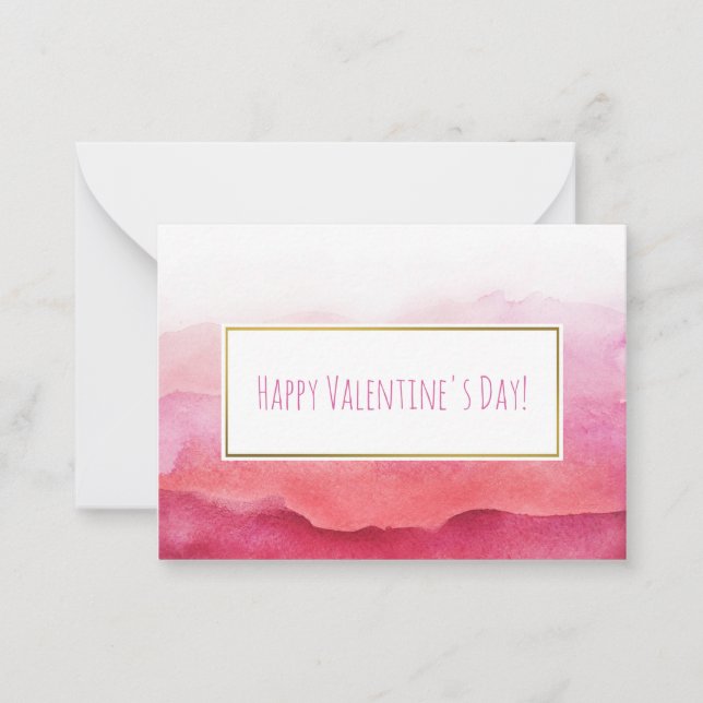 Cartes Valentine rose et aquarelle 100 pack (Devant)