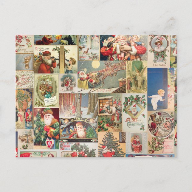 Cartes Vintage Noël Motif de vacances (Devant)