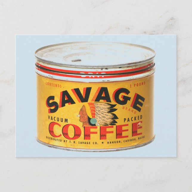 CARTES vintages DE CAFÉ, CAFÉ SAVAGE (Devant)