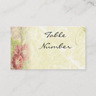 Cartes vintages de numéros de tableau Floral