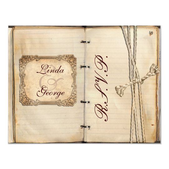 cartes vintages de rsvp de mariage carton d'invitation 10,79 cm x 13,97 cm