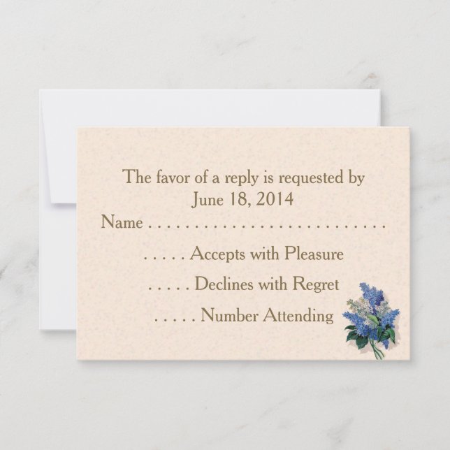 Cartes vintages Lilacs RSVP (Devant)