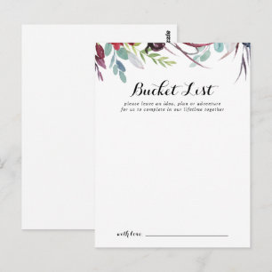 Cartes Whimsical Boho Mariage Bucket List de luxe
