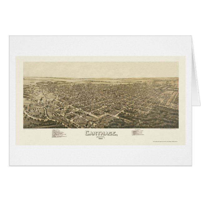 Carthage, carte panoramique de MOIS - 1891 (Devant horizontal)