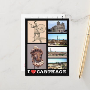 Carthage - I Love - Tunisia - Postcard
