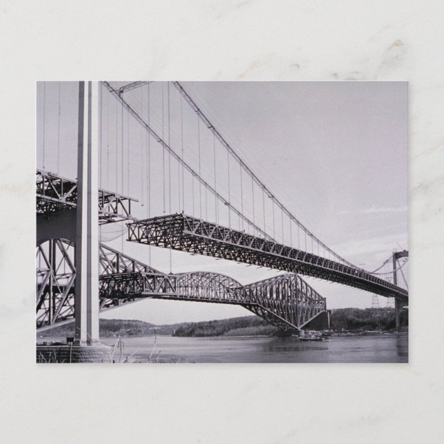 Cartier Bridge under construction, Quebec City, Qu Postcard (Front)