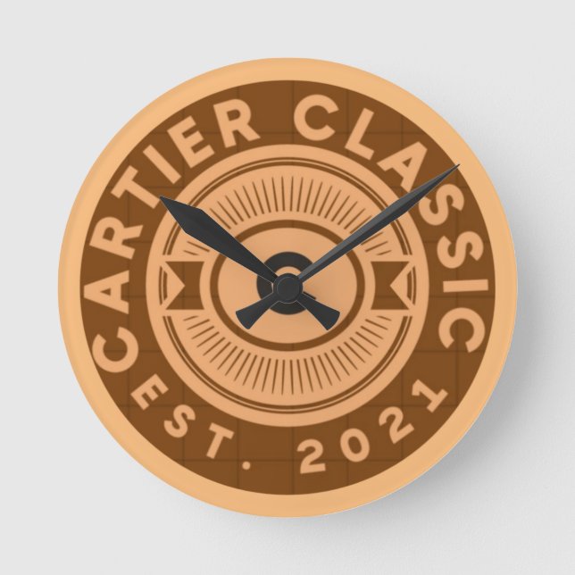 Cartier Classic signature TAan Round Clock (Front)