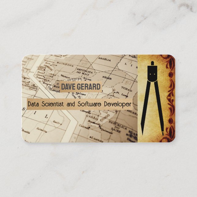 Cartographer studio development Premium Silk Paper Business Card (Front)