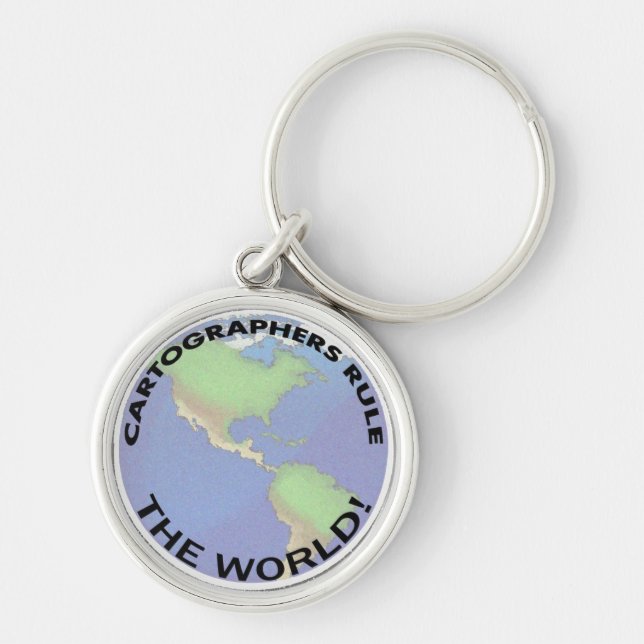Cartographers Rule The World! Keychain (Front)