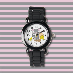 Cartographie gris mignon Souris Montre enfant