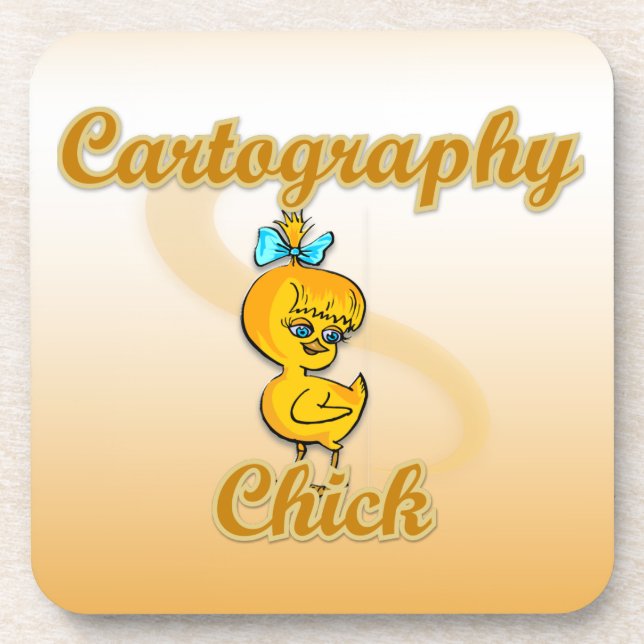 Cartography Chick Coaster (Front)