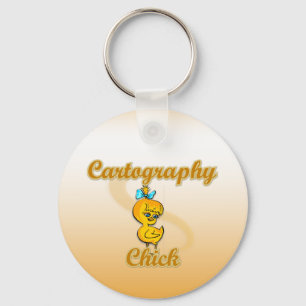 Cartography Chick Keychain