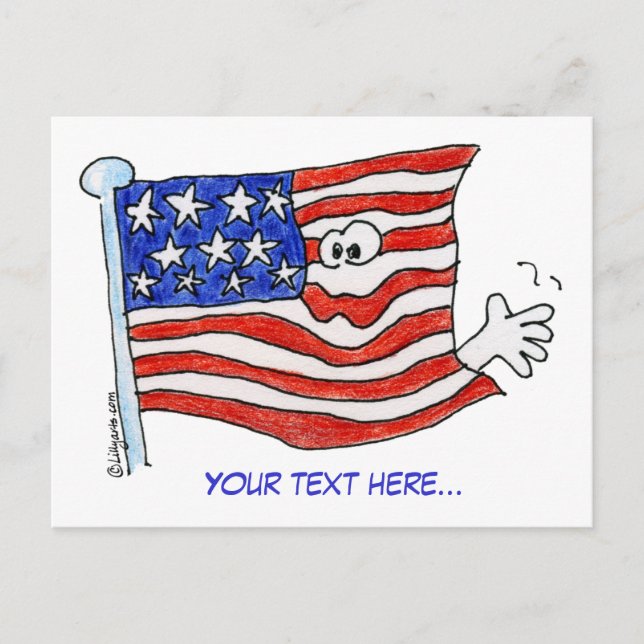 Carton American Flag Waving Cartes postales (Devant)