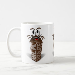 Carton and cartoon chocolate milk coffee mug