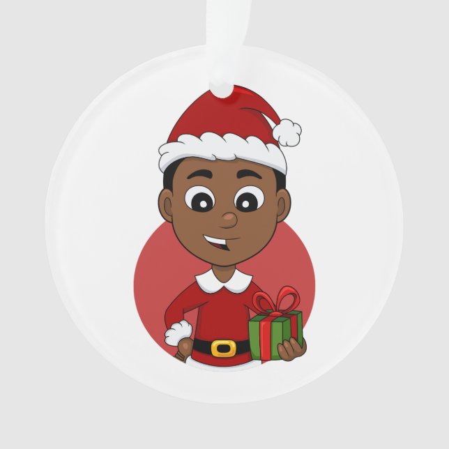 Carton Cute African American Christmas boy (devant)