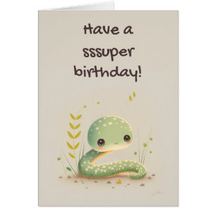 Carton d'anniversaire de serpent mignon