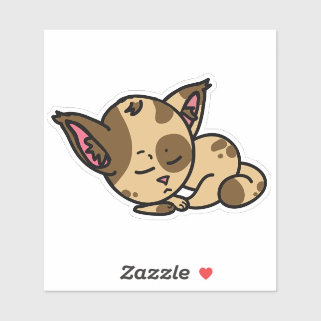 Carton de chat couché - Sticker pour animal de com (Feuille)