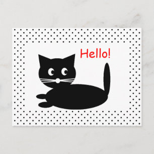 Carton de chat noir - Carte postale