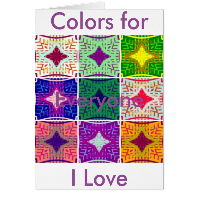 Carton de contrôle coloré : Un design étoilé (Devant)