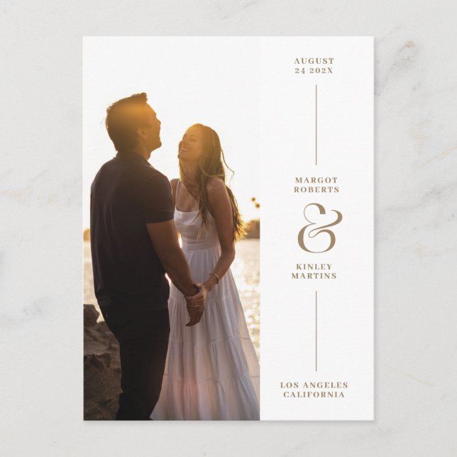 Carton de faire-part de mariage avec photo et espe (Devant)