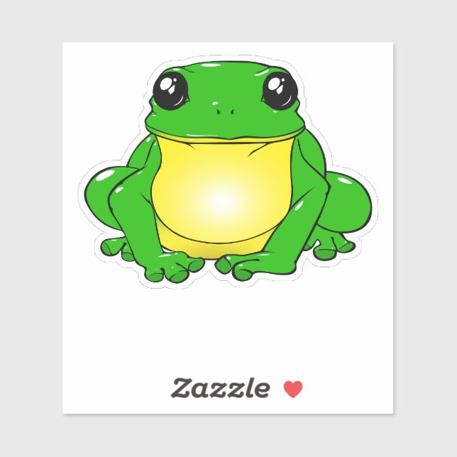 Carton de la grenouille mignonne - Sticker Kawaii (Feuille)